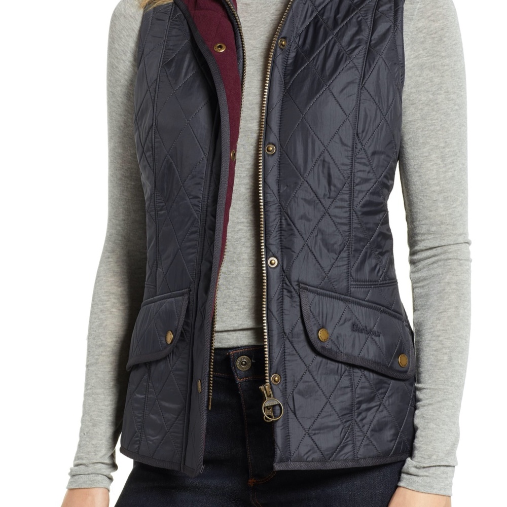 Cavalry Gilet Vest Fleece Lined in Navy/Merlot